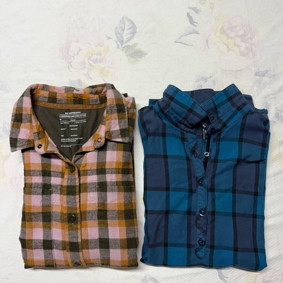 Kuhl Tops - Kuhl Plaid Button-Down Shirt Duo — Pink & Olive; Teal & Navy